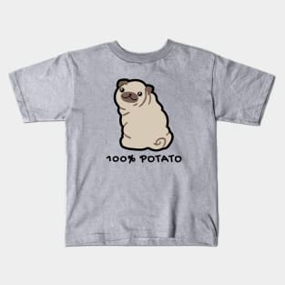 100% Potato Pug Light Kids T-Shirt